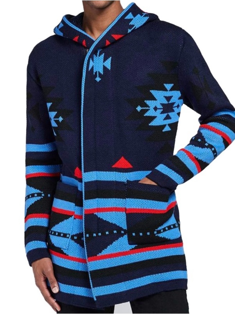 One In A Million Hooded Cardigan Sweater Aztec Western Size 3X